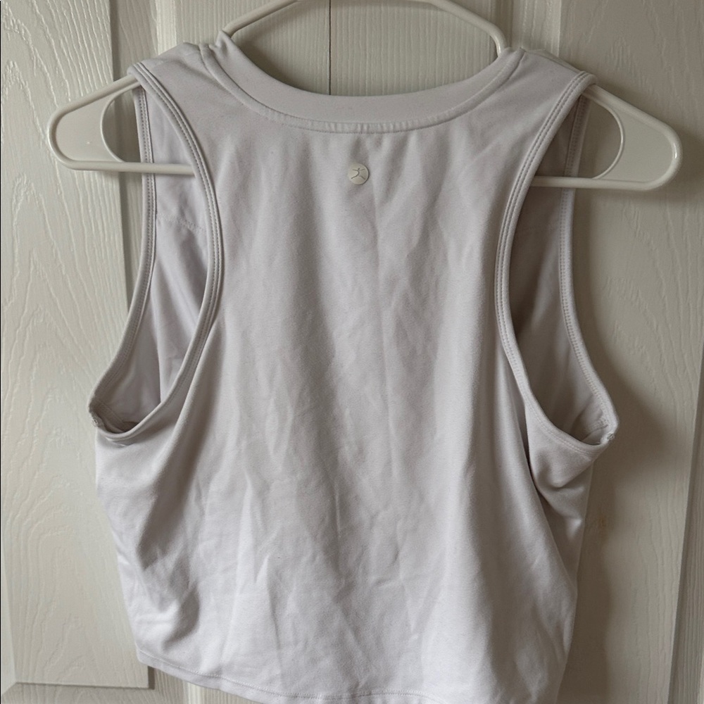 Danskin Women's White Zip-Front Tank Top - Picture 4 of 4